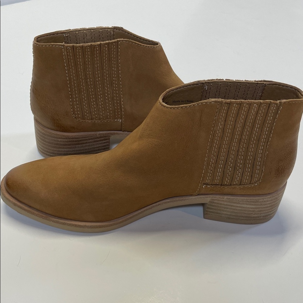 Dolce Vita Tan Leather Chelsea Ankle Boots Women Slip On Booties Size 8.5 - Picture 7 of 11